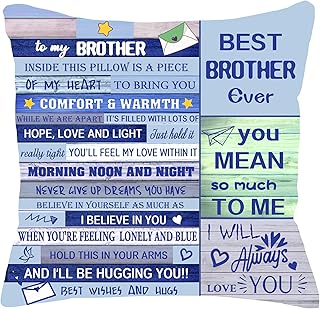 Brother Gift Ideas Gift for Brother Double-sided Cushion Cover Throw Pillow Cover for Brother from Sister Brother Birthday Gift Thanksgiving (BROTHER)