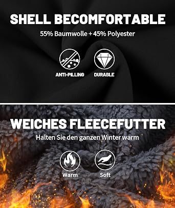 JACKETOWN Men's Sweatshirt Hoodie with Teddy Lining and Zip Warm Winter Fleece Sweat Jacket