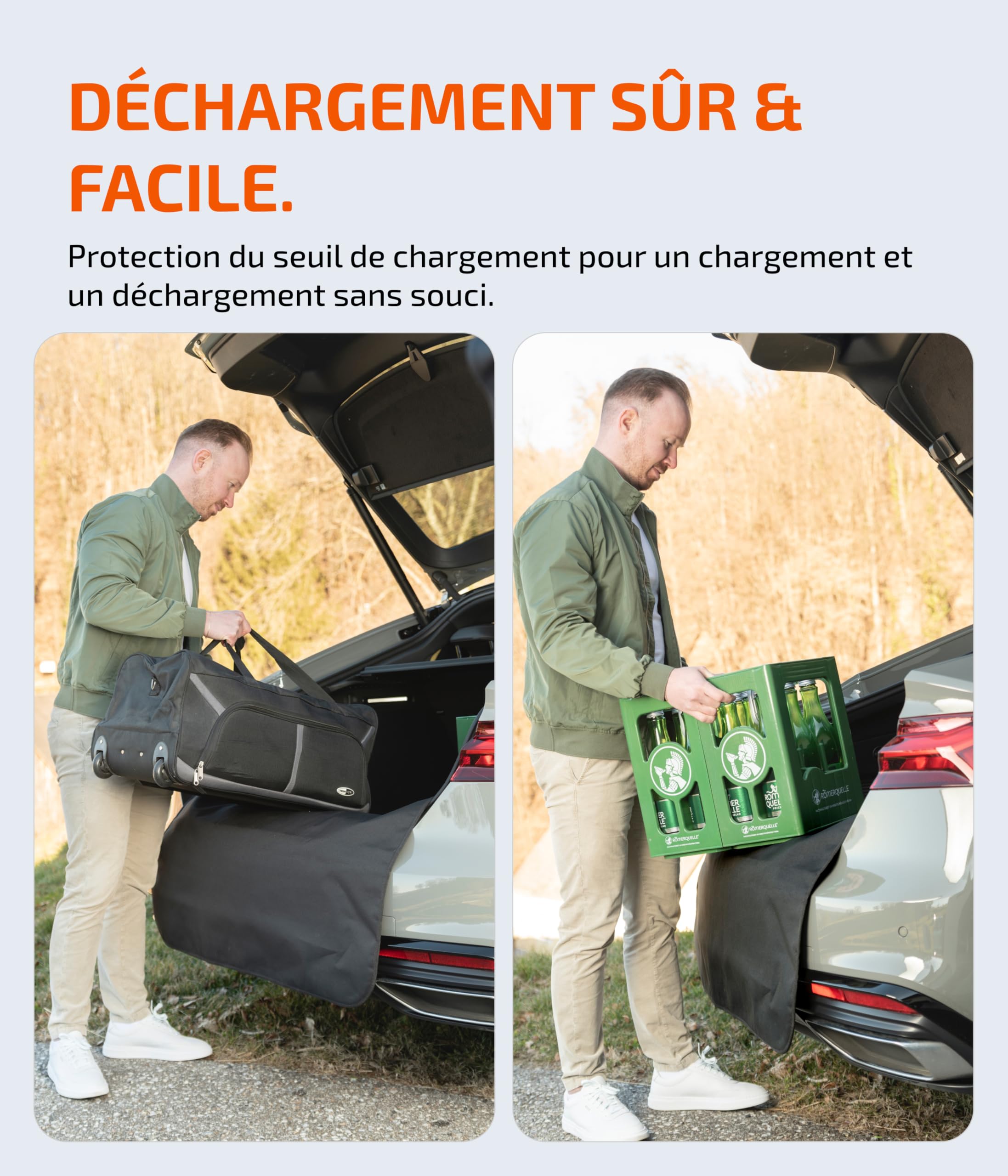 LIONSTRONG Protecteur Seuil de Coffre [Rembourré et Imperméable] – Tapis de Protection Universel Adapté des Petites Voitures aux SUV – Coffre Chiens Protection (100x100cm)