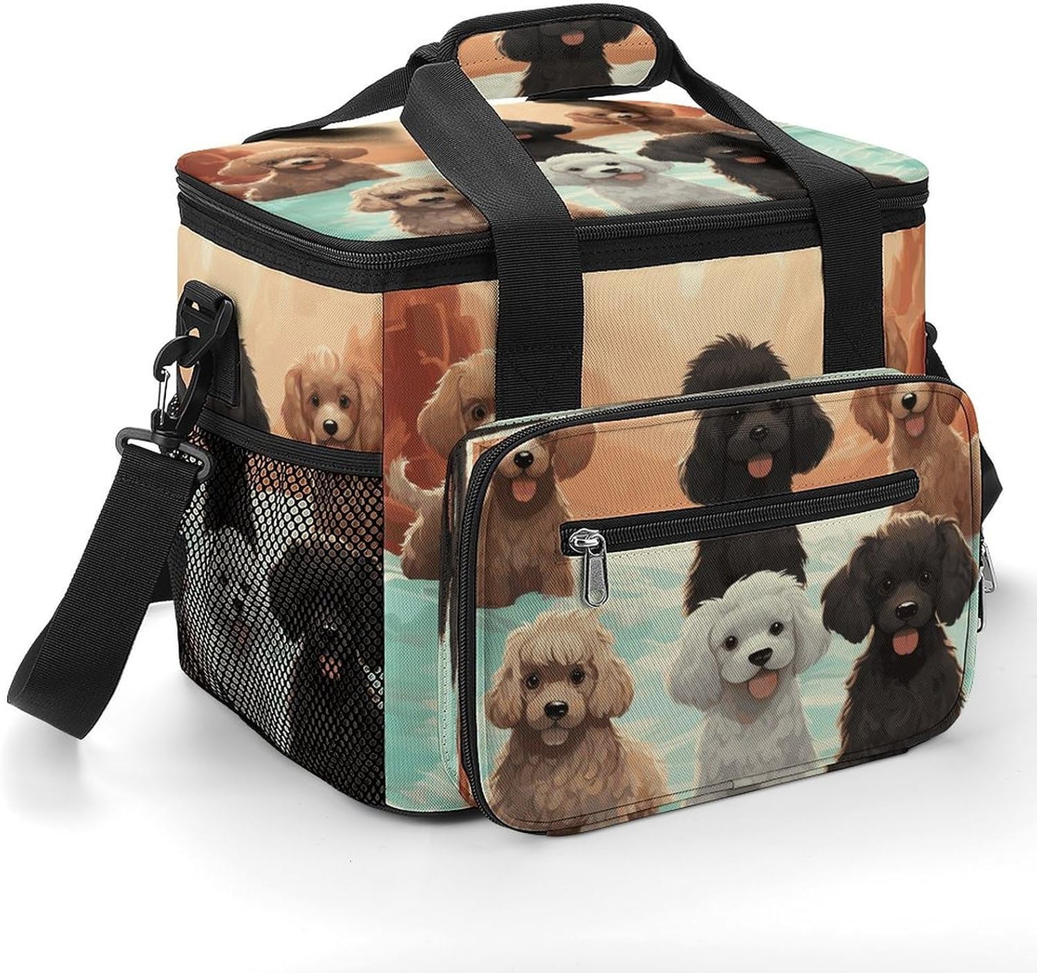 Poodles Dogs Cooler Bags Portable Soft Cooler Bag Lightweight Ice Chest Insulated Lunch Bags Camping Cooler Bag Cooler Lunch Tote Coolers for Picnic Travel Beach