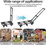 Chariot pliant à main Dolly, Chariot à pliage lourd avec 6 Roues et 1 Rubans élastiques pour bagages, voyages, achats
