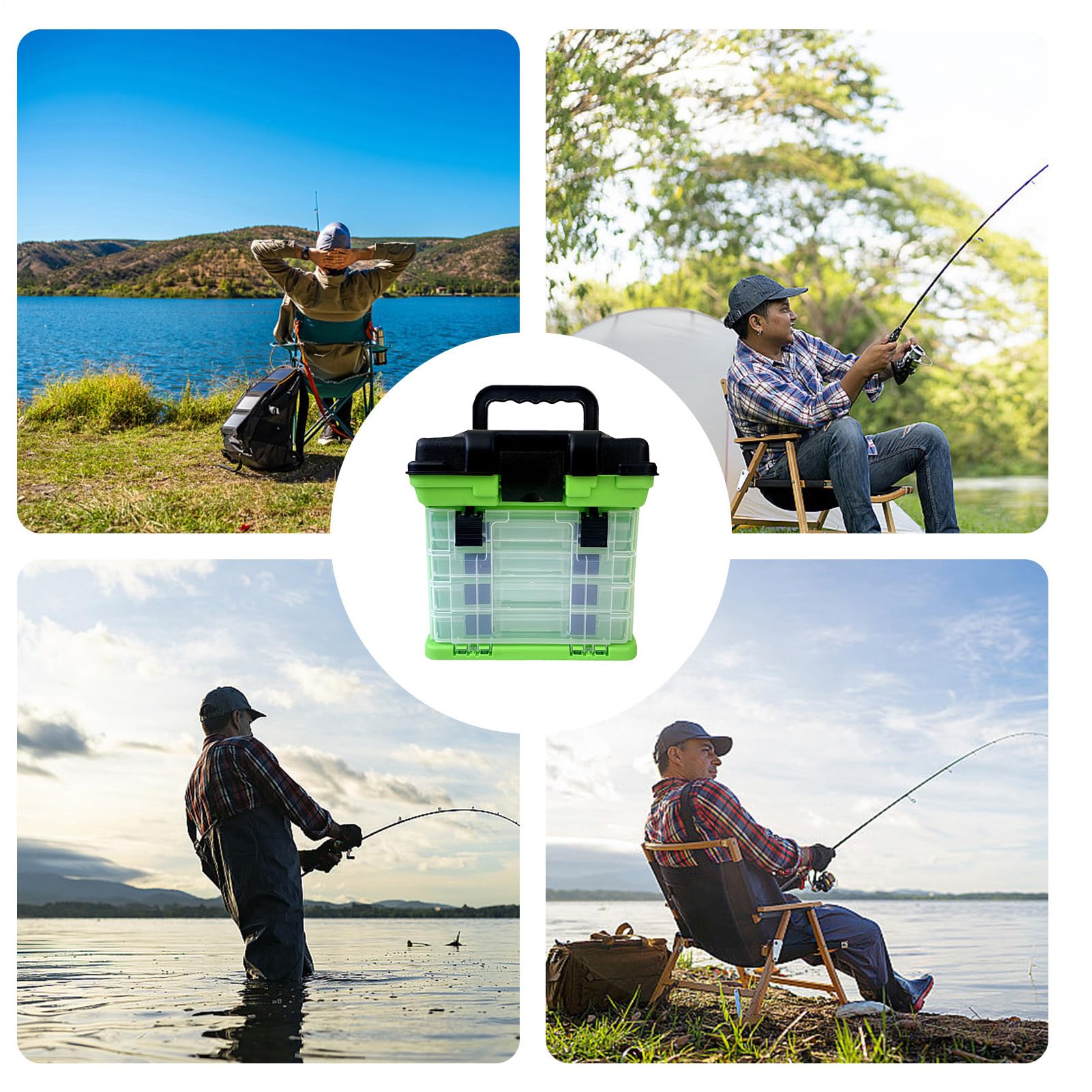 Boîte de rangement pour accessoires de pêche à 4