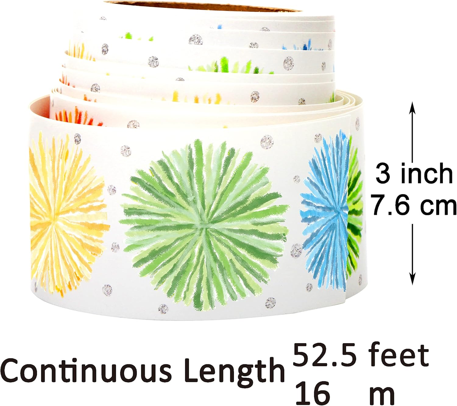 Youngever 16M Bulletin Board Borders for Classroom Decoration, Sunburst Theme Design Straight Border Trim 6 81lKDKg1lnL. AC SL1500