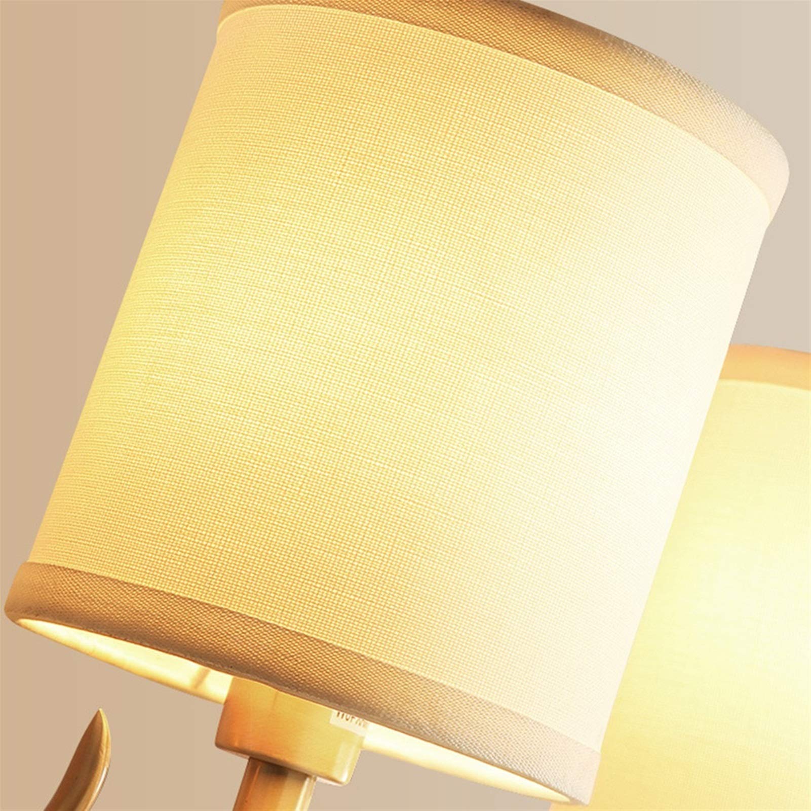 Lámpara de Pared, Creativa lámpara de Pared con Forma de asta de Ciervo, de Cobre, de un Solo Cabezal, para baño, vestidor, iluminación Interior, Pantalla de Tela, Adecuada para sa