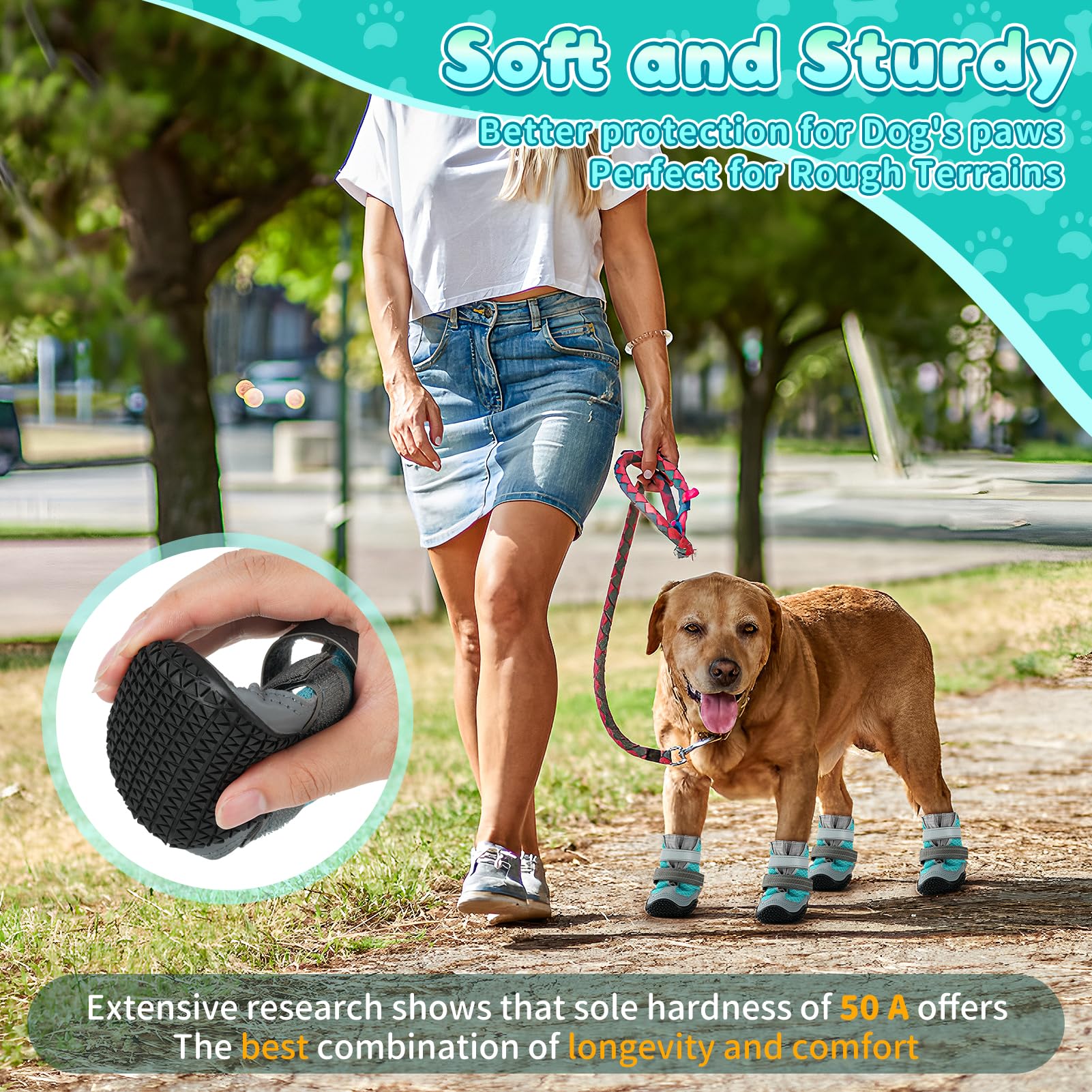 Ohcozzy Dog Shoes with Breathable Mesh, Anti-Slip Dog Boots with Reflective Straps - Image 4
