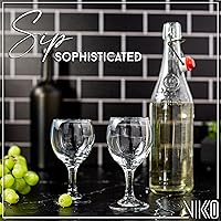 Vista 1 de Vikko Copas de vino pequeñas de 5.5 onzas, juego de 6 hermosas copas de vino redondas de postre, vidrio de tallo duradero, apto para lavavajillas