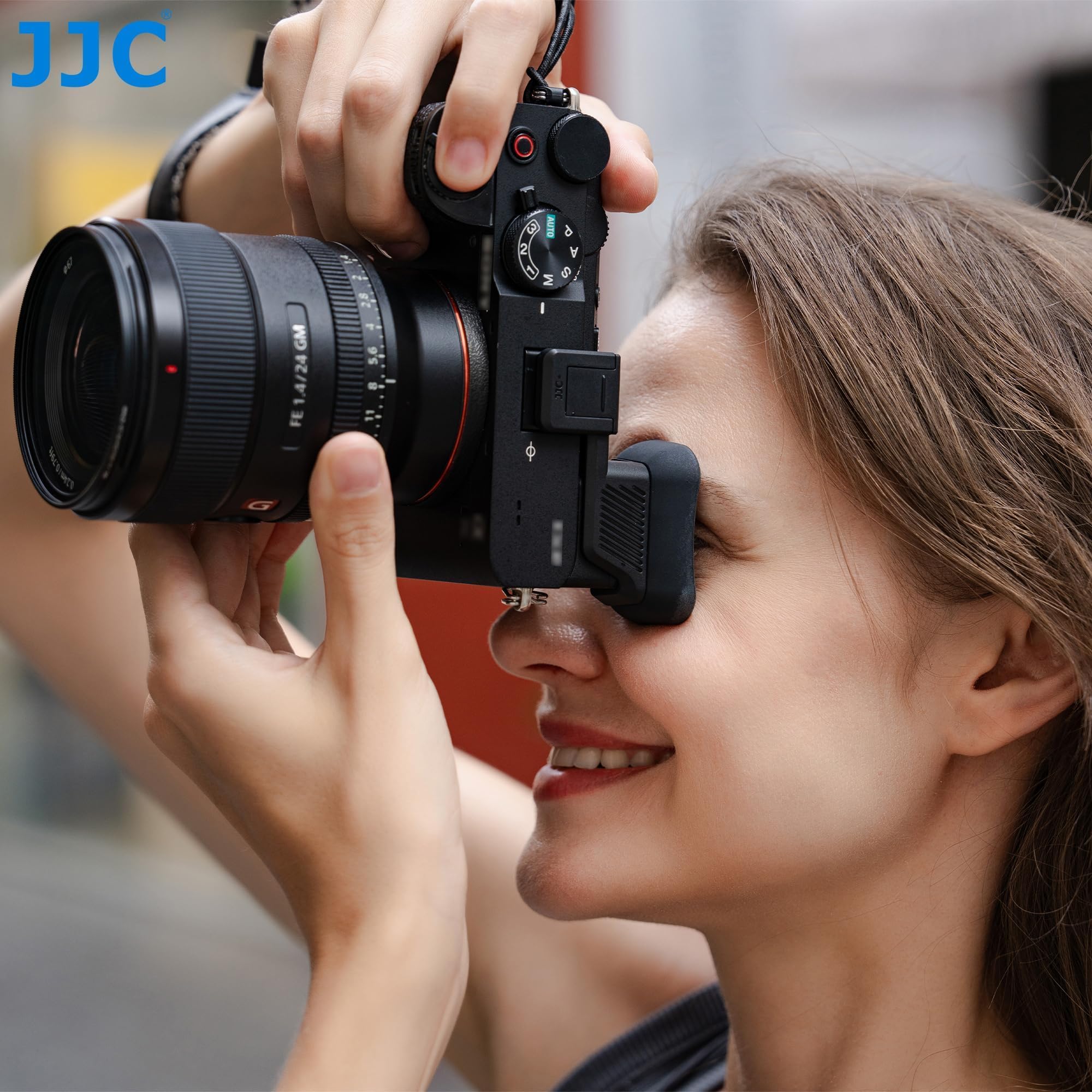 JJC Große Silikon Augenmuschel Okular mit Blitzschuhabdeckung für Sony A7CII A7CR ILCE-7CM2 ILCE-7CR (Ausgestattet und Gesichert mit Blitzschuh)