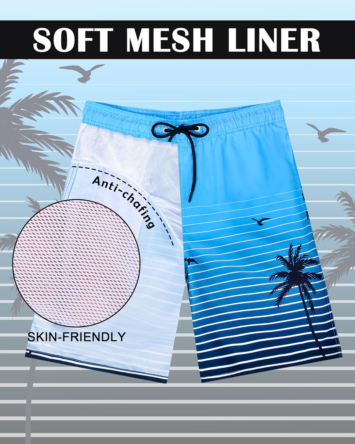 MaciRept Mens Swim Trunks Bathing Suit 9" Board Shorts Quick Dry Swim Shorts Men Swimwear Mesh Lining Beach Swimsuit - Image 5