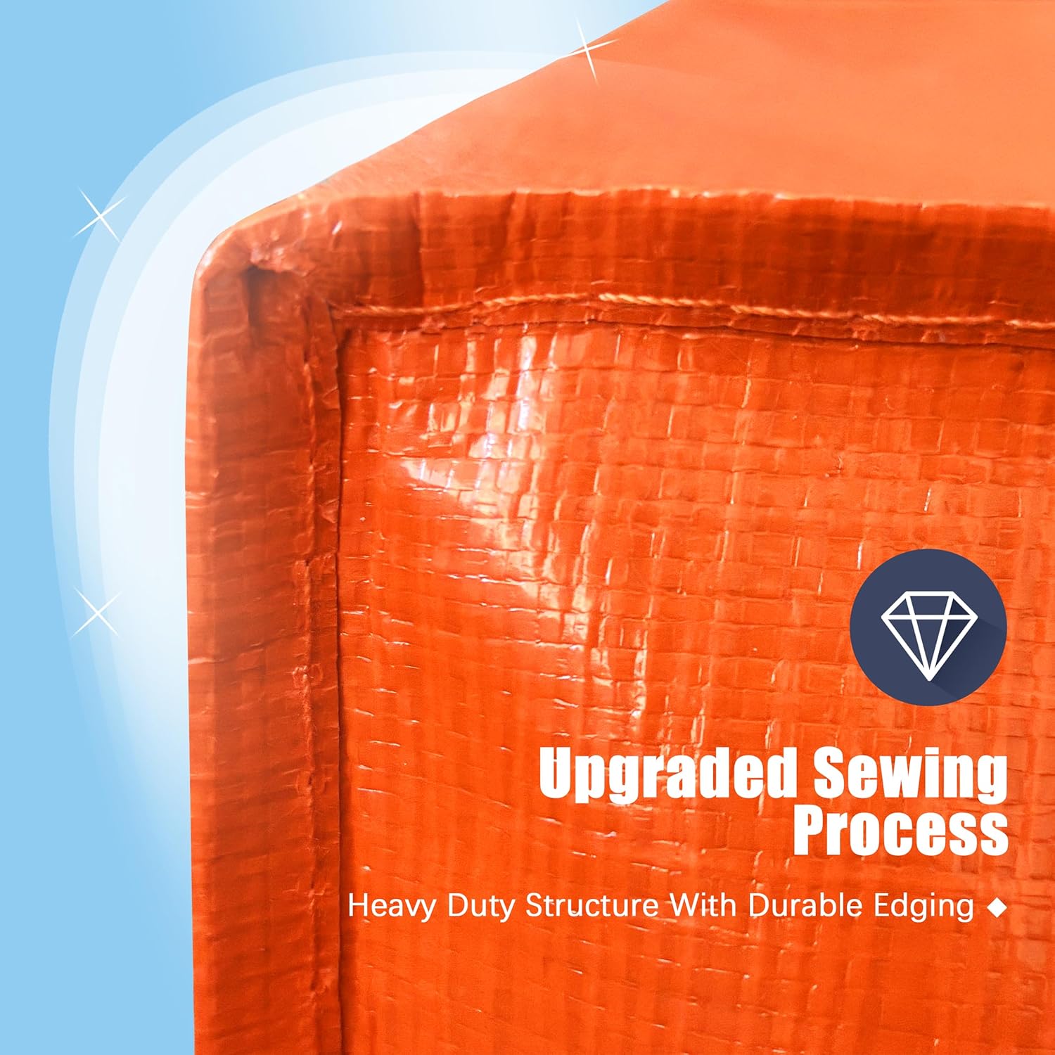HOMESURE 4 Pack Large Strong Moving Bags with Zippers & Carrying Handles - Water-Resistant - Heavy Duty Storage Tote for Space Saving, Fold Flat, Alternative to Moving Box (Orange) thumbnail