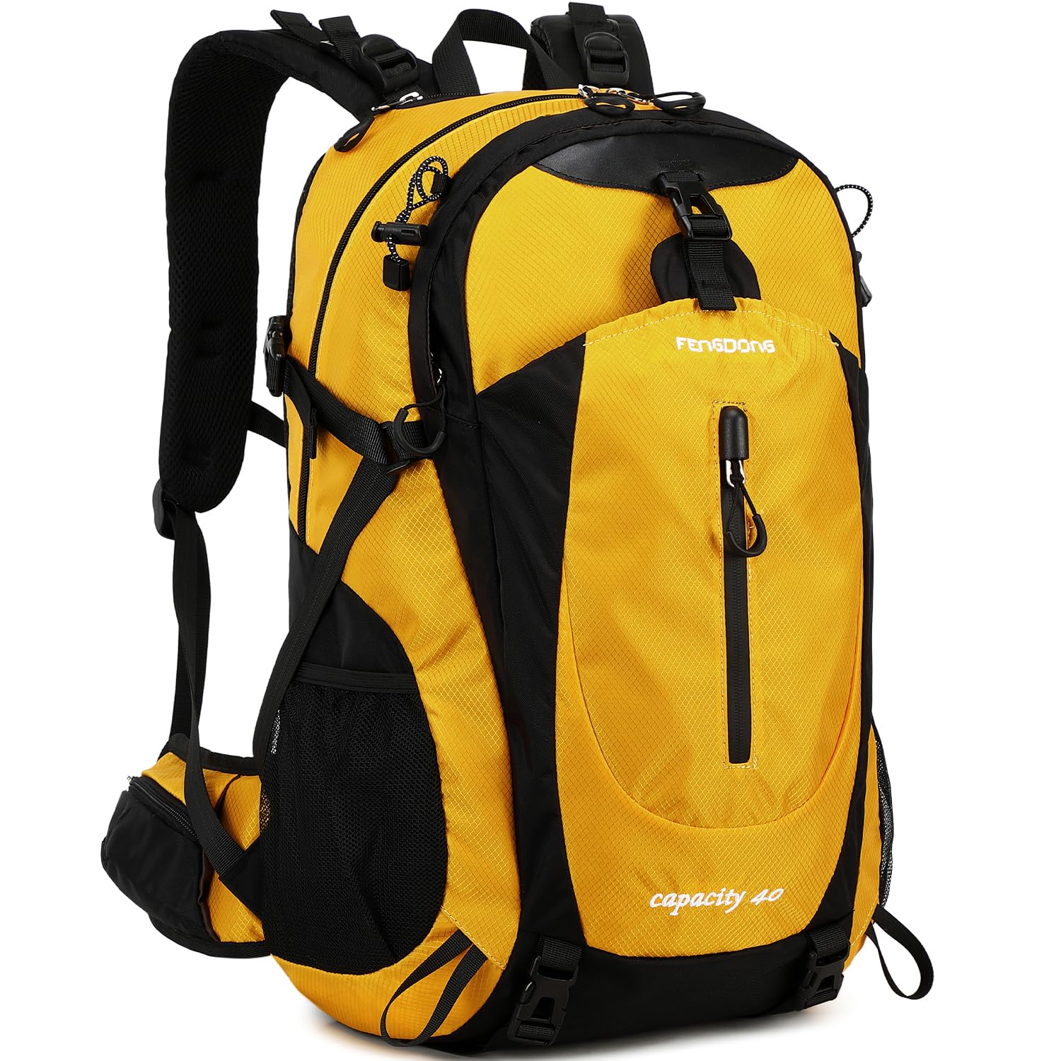 FENGDONG40L Waterproof Lightweight Outdoor Daypack Hiking,Camping,Travel Backpack for Men Women Yellow