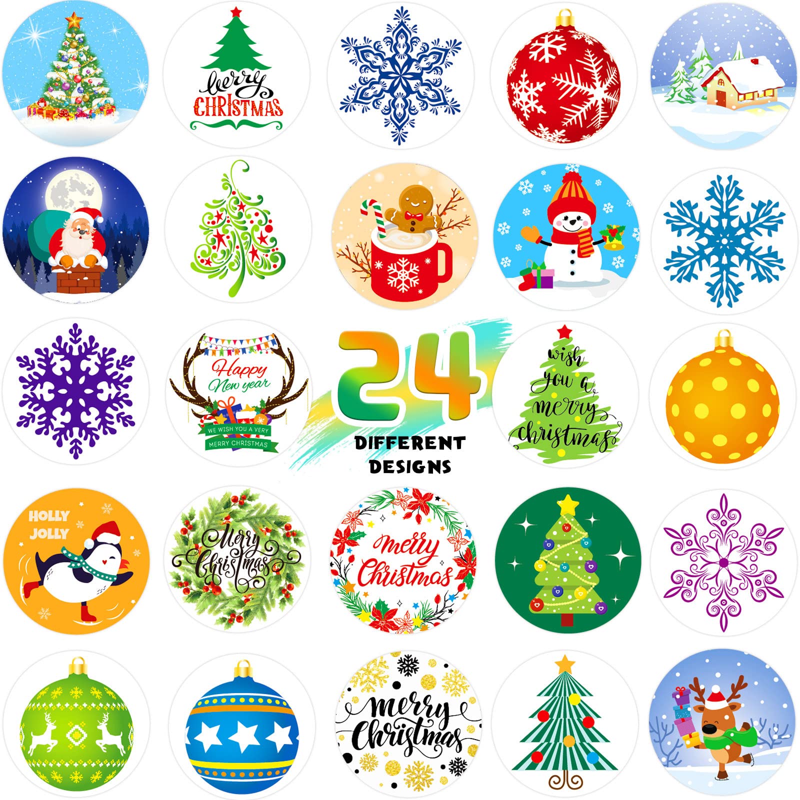 Amazon.com: 1500 Pieces Christmas Round Snowflake Tree Roll