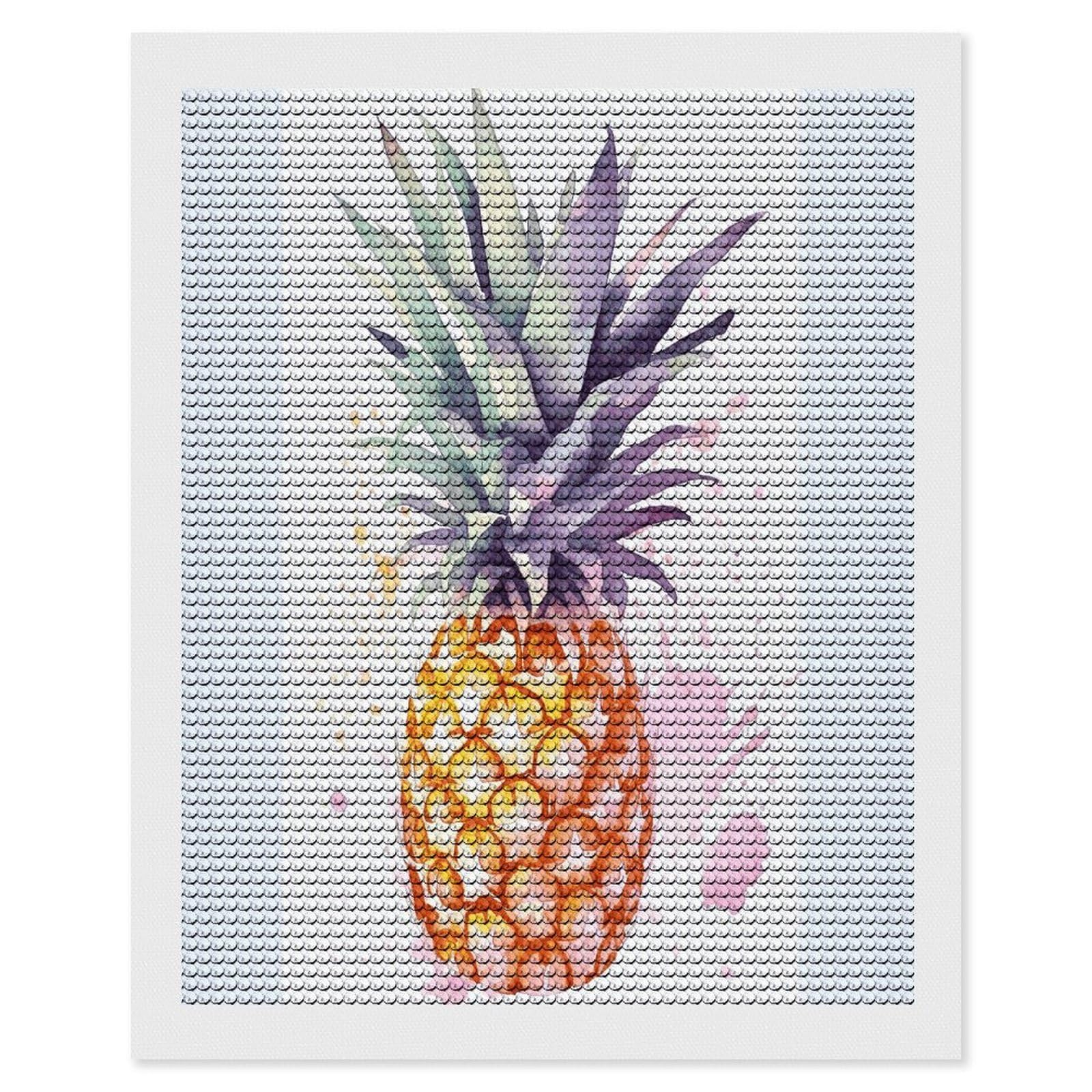 FekiLoot Pineapple Diamond Painting Kits for Beginners DIY Diamond Art Kits for Adults Full Drill Round Diamond Dot Gem Art Painting Fun DIY Crafts for Home Kitchen Wall Decor Gift 16"x20"