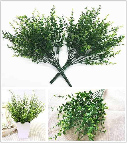 Vista 21 de Cattree - Arbustos artificiales, hierba de plástico, plantas artificiales para boda, interior, exterior, hogar, jardín, terraza, cocina, oficina