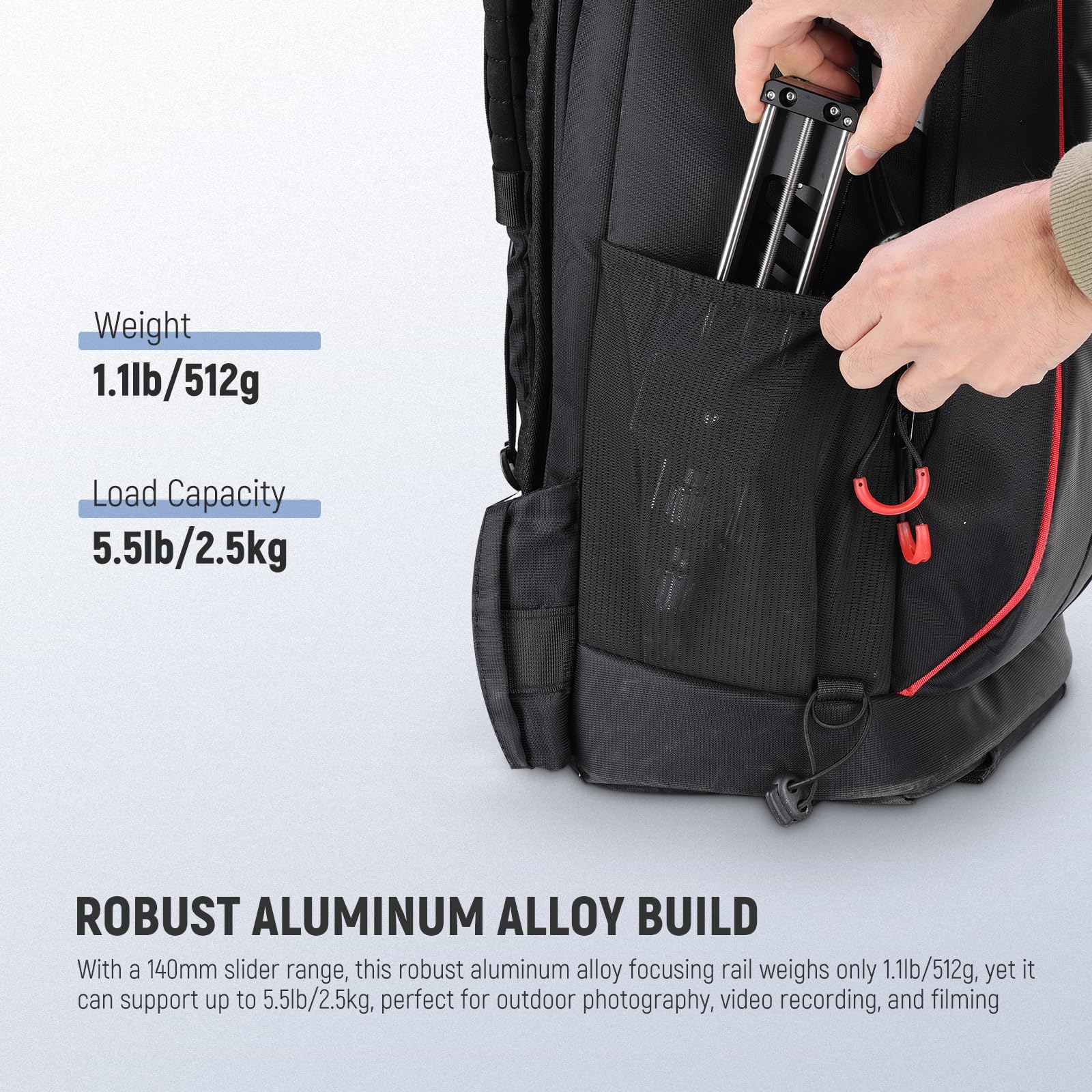 NEEWER Guida di Messa a Fuoco Macro 140mm, Slider di Binario Macro Girevole a 360°, Blocco a 4 Direzioni, Piedini Retrattili, Piastra QR Acra, Vite 1/4" e 3/8" per Fotografia Macro Primi Piani, GM-MP2