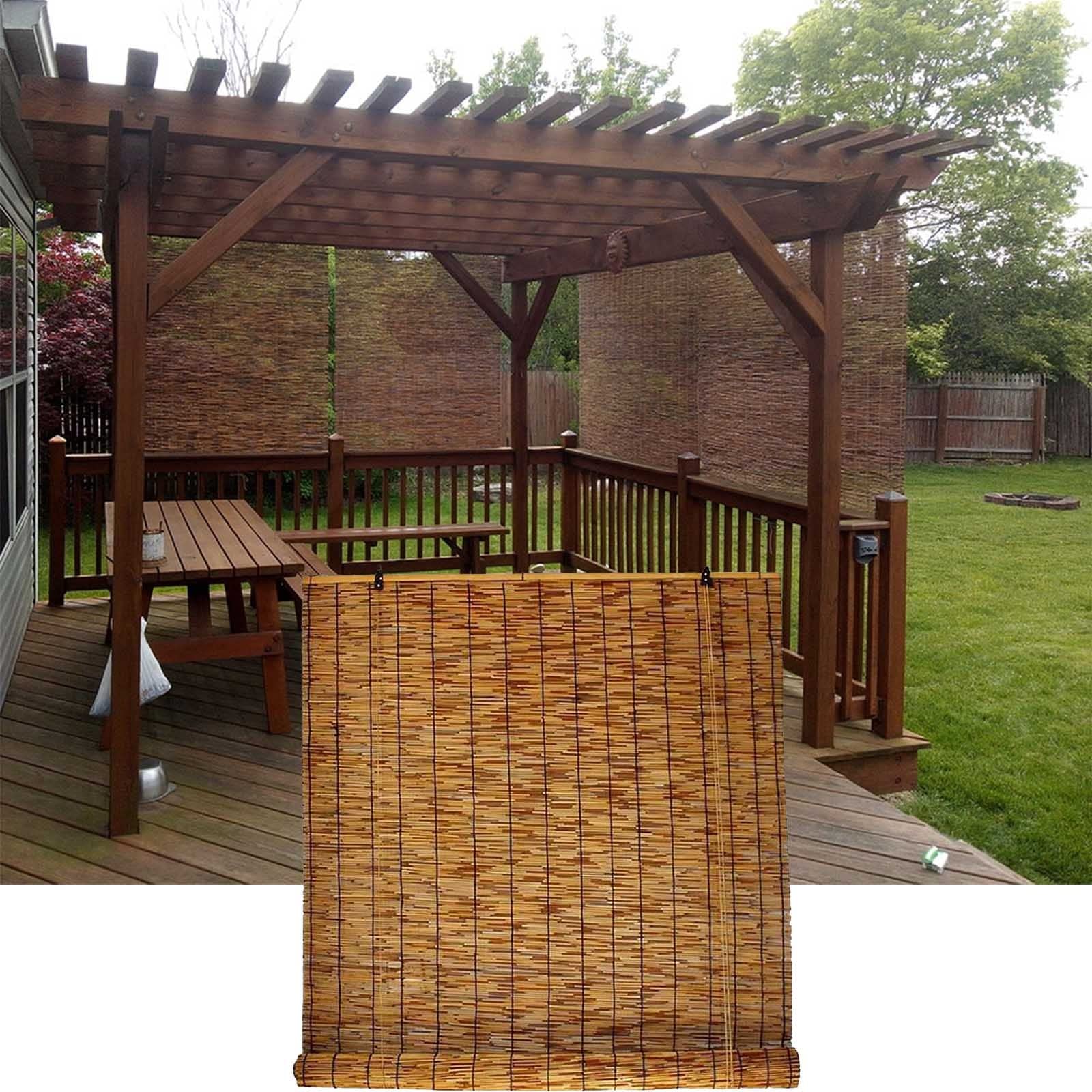 YYQ SHOP Outdoor Roller Shade Lifting Breathable Bamboo Roll Up Window for Patio Porch Matchstick Bamboo Blinds W 34'' x H 48'' W 36'' x H 48'' W 57'' x H 64'' W 30'' x H 64''