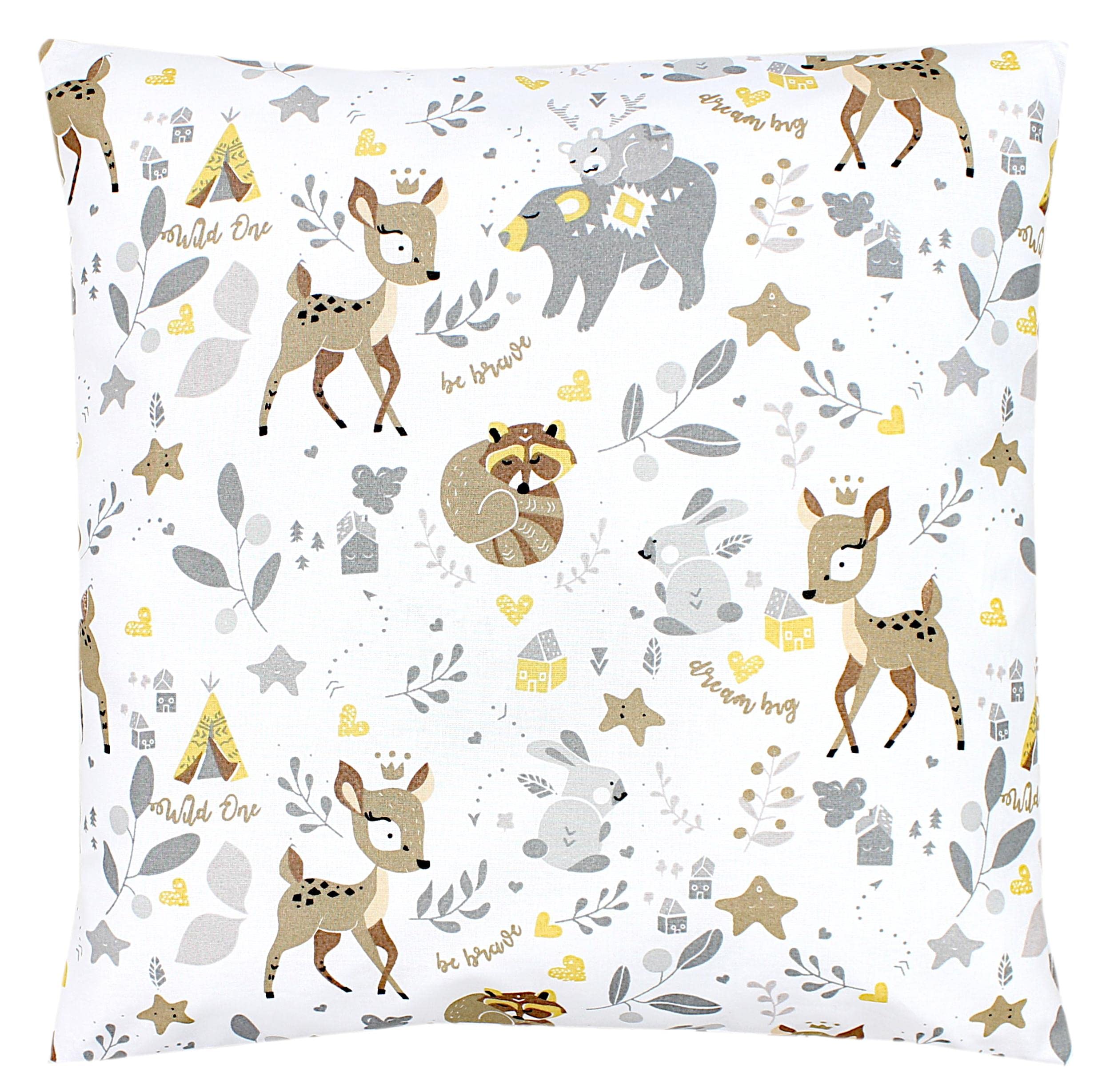 TupTam Children's Pillow Case with Decorative Patterns, Wild Animals, 40 x 60 cm