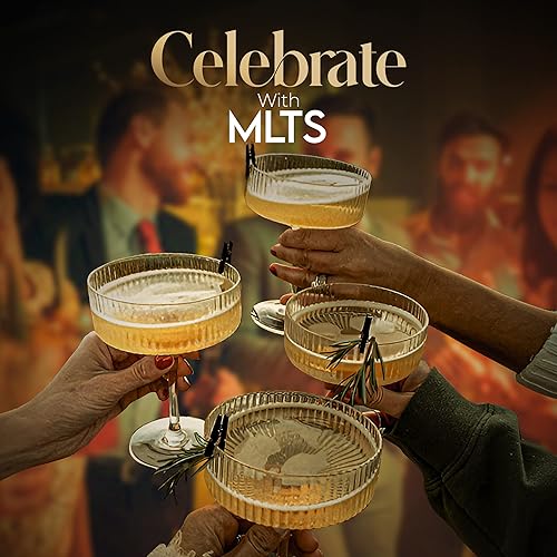 Miniatura 9 de MLTS - Cristalería coupé de champán acanalado  Vasos cupé transparentes  Juego de 4 vasos de Martini grandes  Cristalería de tallo largo  Perfecto