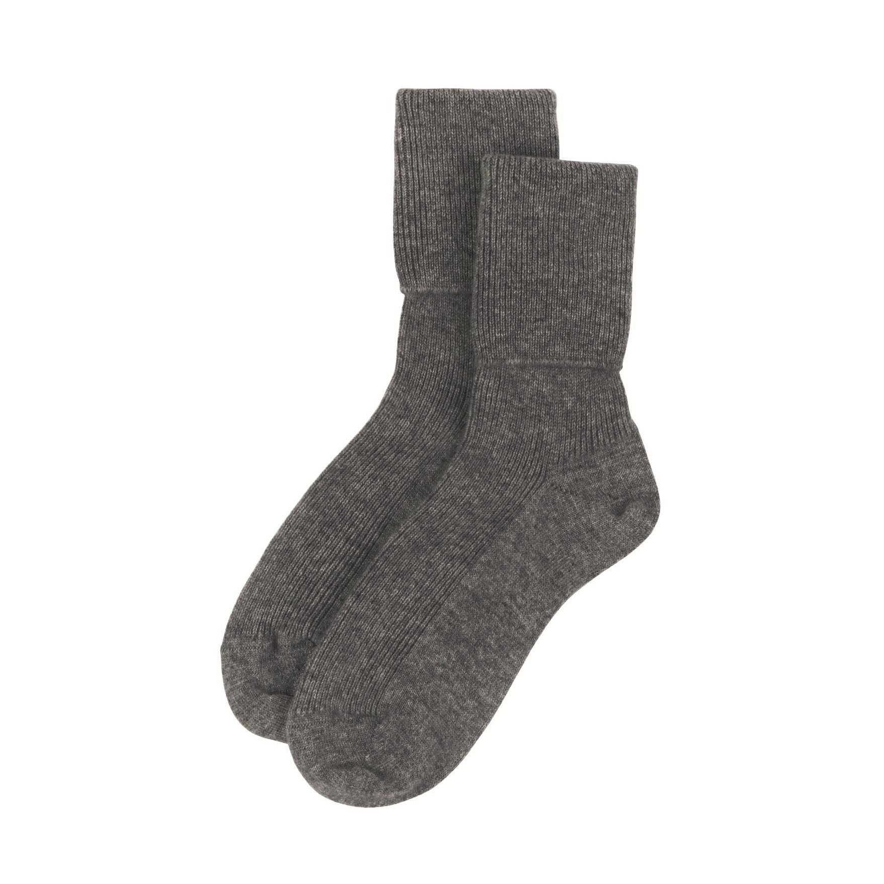 Jasmine Silk Ladies Cashmere Socks Made in Scotland for Women (Dark Grey)
