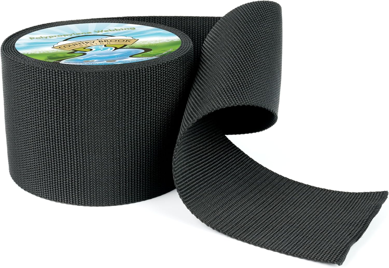 Country Brook Design - 4 Inch Heavy Weight Black Polypropylene (Polypro) Webbing