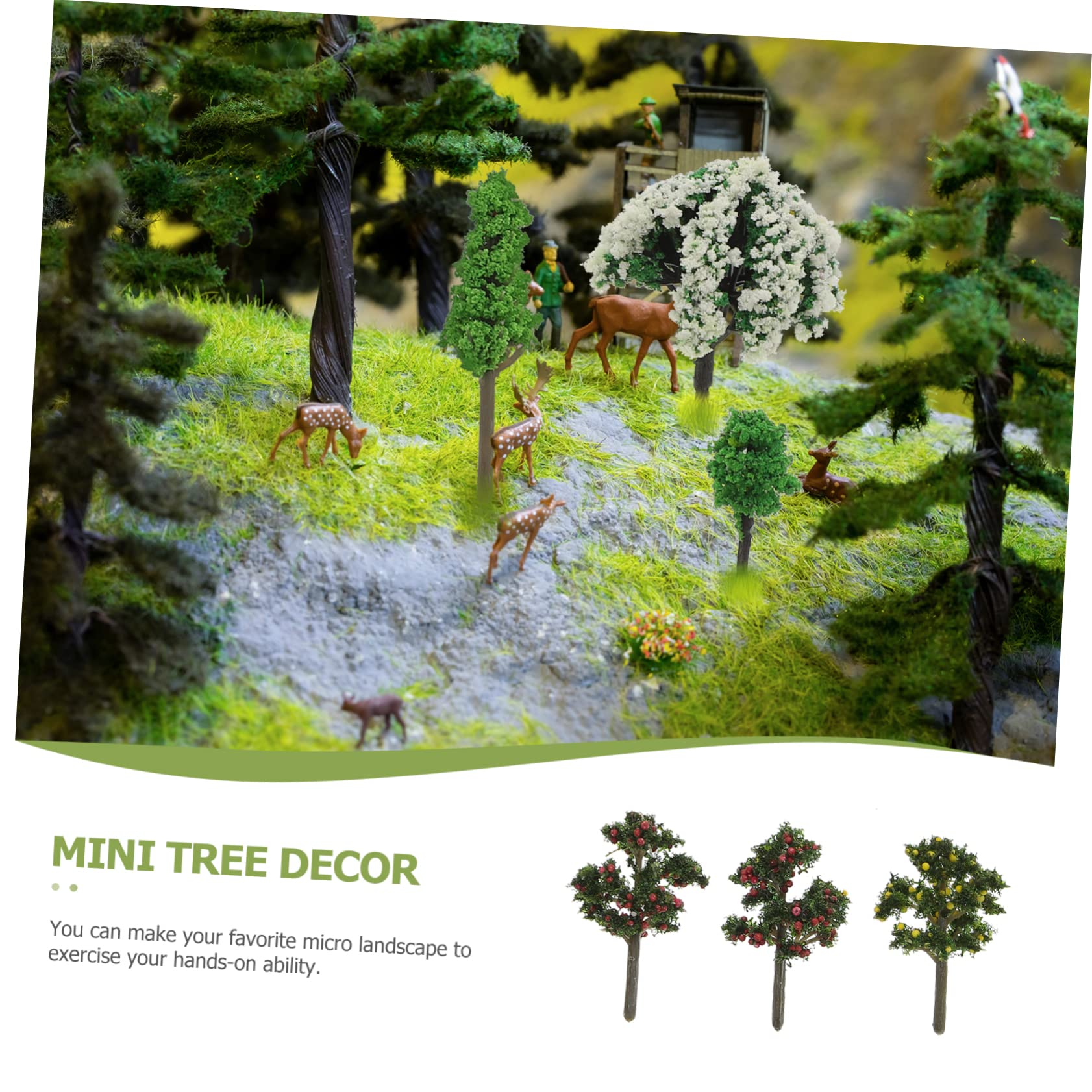 TEHAUX 180piezas Mini Árboles Decorativos De Plástico para Maquetas y Paisajismo Modelos De Árboles Miniatura para Decoración De Altura para Escenarios De Paisaje y