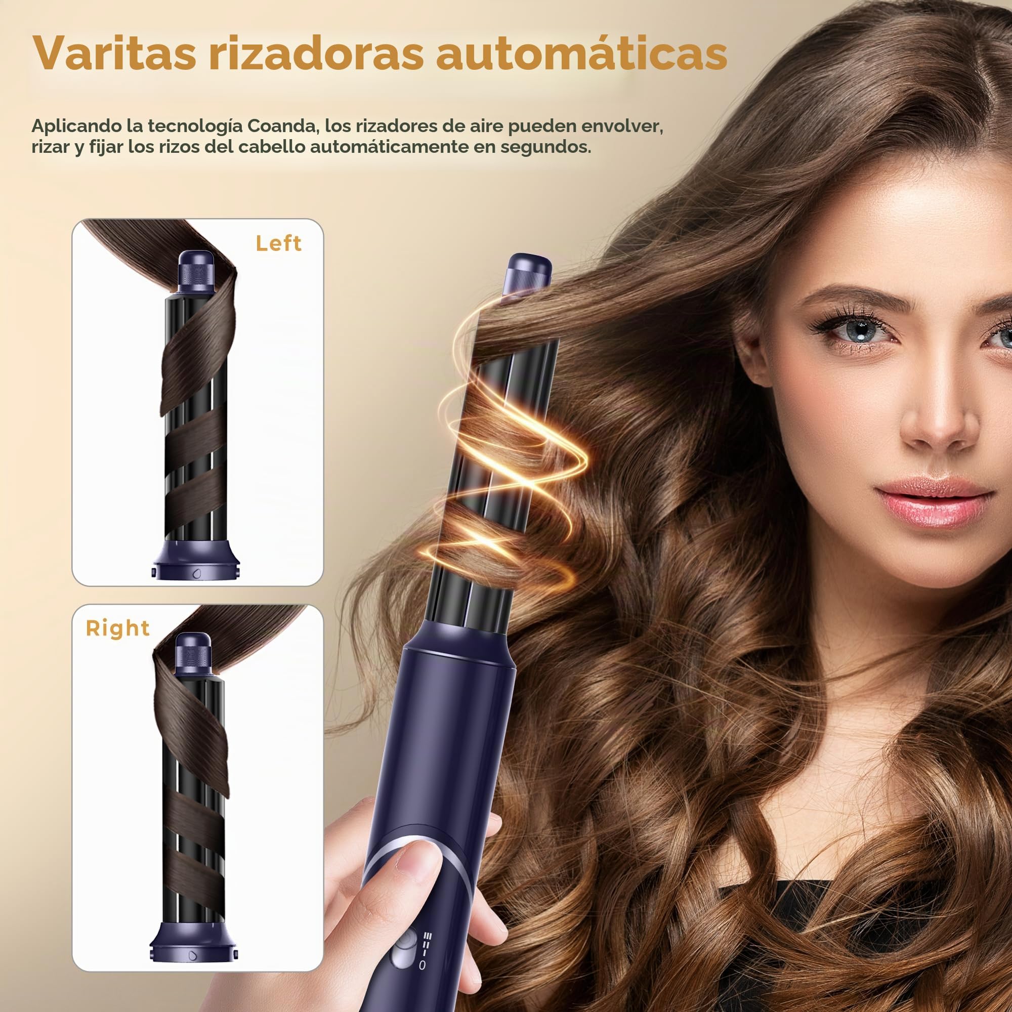 UKLISS 5 en 1 Airstyler con 60.000 rpm secador de pelo multifuncional de aire caliente rulos redondo cepillo de aire caliente cepillo de aire caliente cepillo de pelo cepillo rizador pelo cepillo pelo