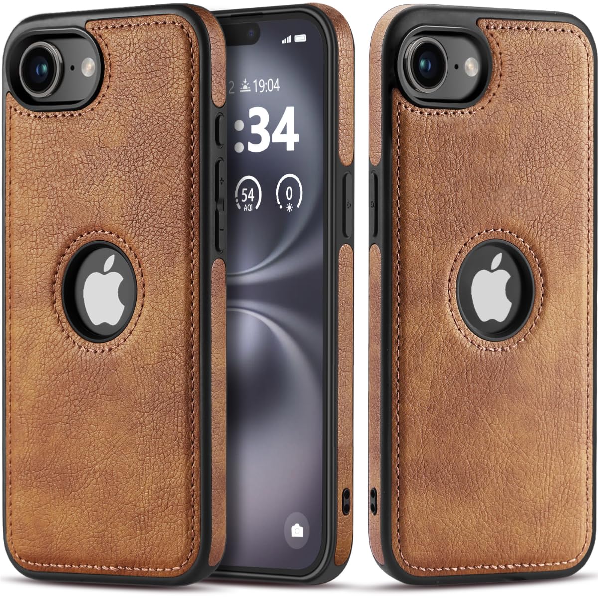 Classy Design Luxury Leather Phone Case for iPhone 16E Non-Slip Grip Full Body Ultra Slim Protective Case 2025
