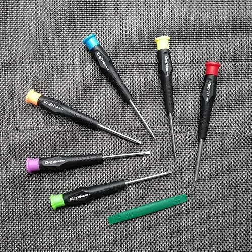 Miniatura 7 de Fixinus Juego de destornilladores de cabeza triangular completa para juguetes electrónicos, 7 piezas de tornillos de seguridad triangulares Kit