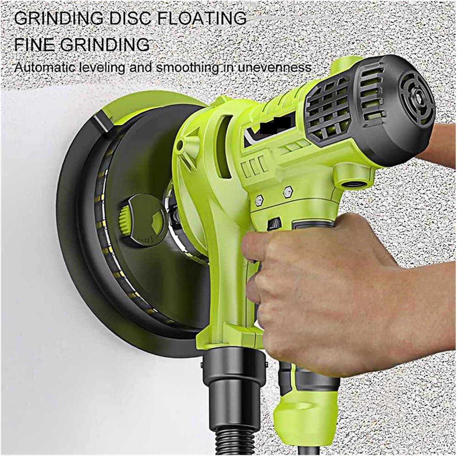 Wall Sander, 810W Wall Grinding Machine 500-2100R/Min Disc Sander Electric LED Light Vacuum Wall Putty Sandpaper Polisher