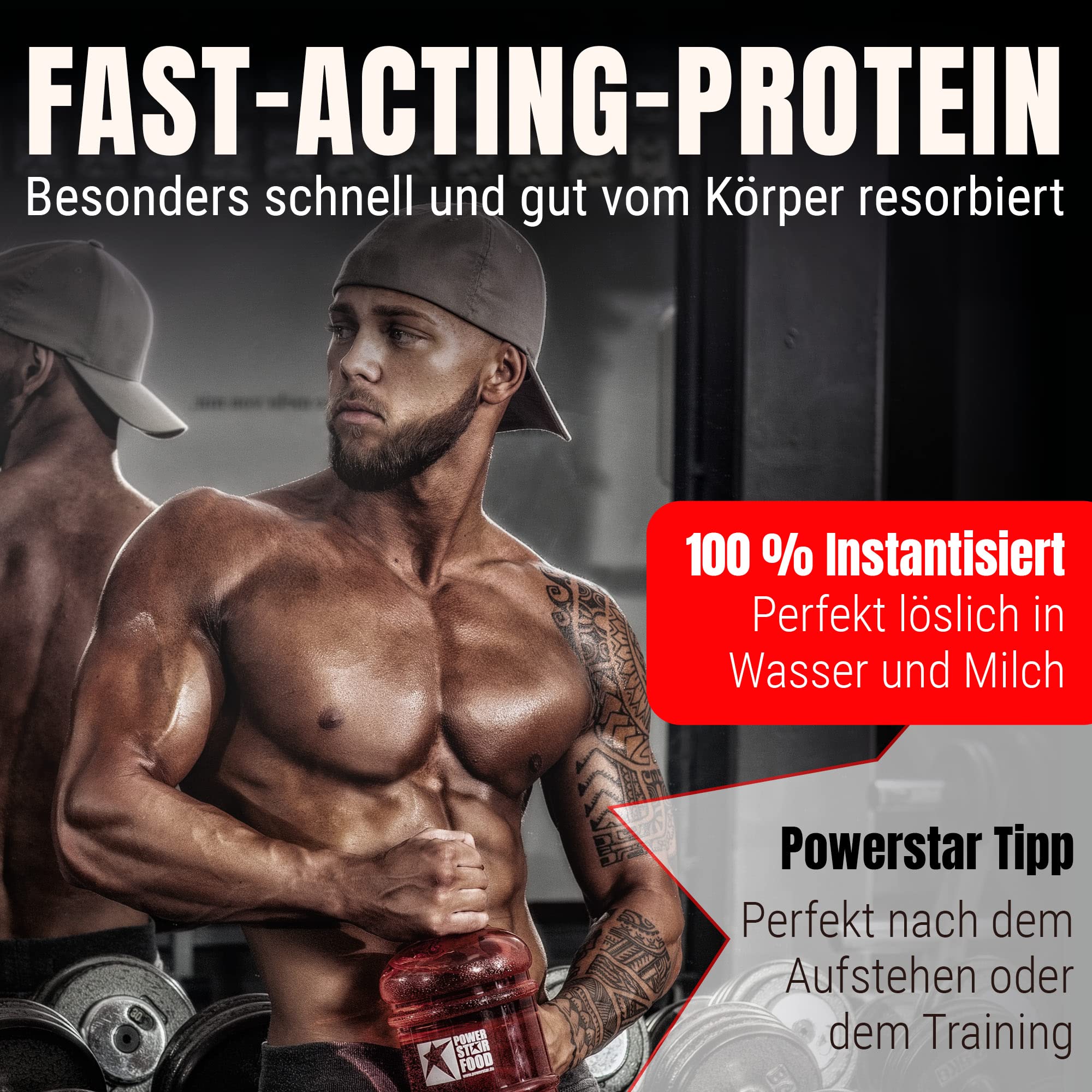 Powerstar 100% CFM WHEY ISOLATE 1kg | 96,5% Protéine s.s. | Poudre de protéine pour la musculation | Fabrication allemande | Protein Powder hautement dosée à base de lait de pâturage | Fraise