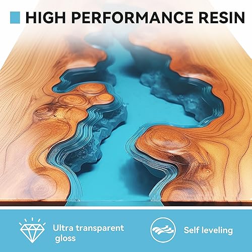 Miniatura 5 de ISTOYO Resina epoxi, kit de resina epoxi transparente de 1 galón sin burbujas, resina epoxi de curado rápido para encimeras de mesa, revestimiento,