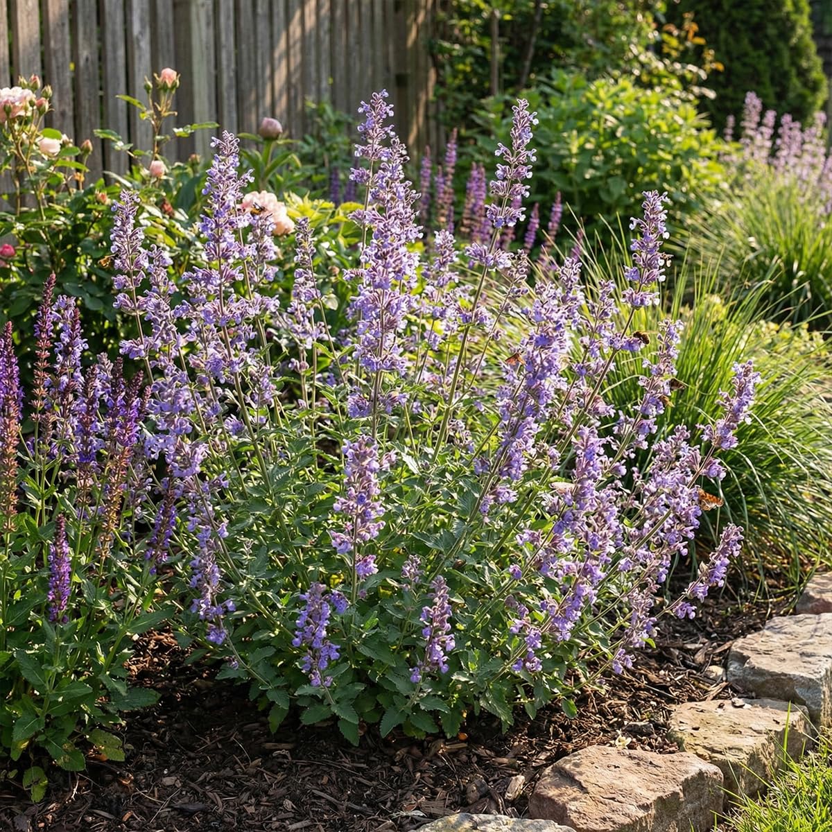 Bloomique - Lot de 6 - Nepeta faassenii - Cataire - Rustique - Vivace - Mellifère - Hauteur 10-20 cm - Pot 9 cm