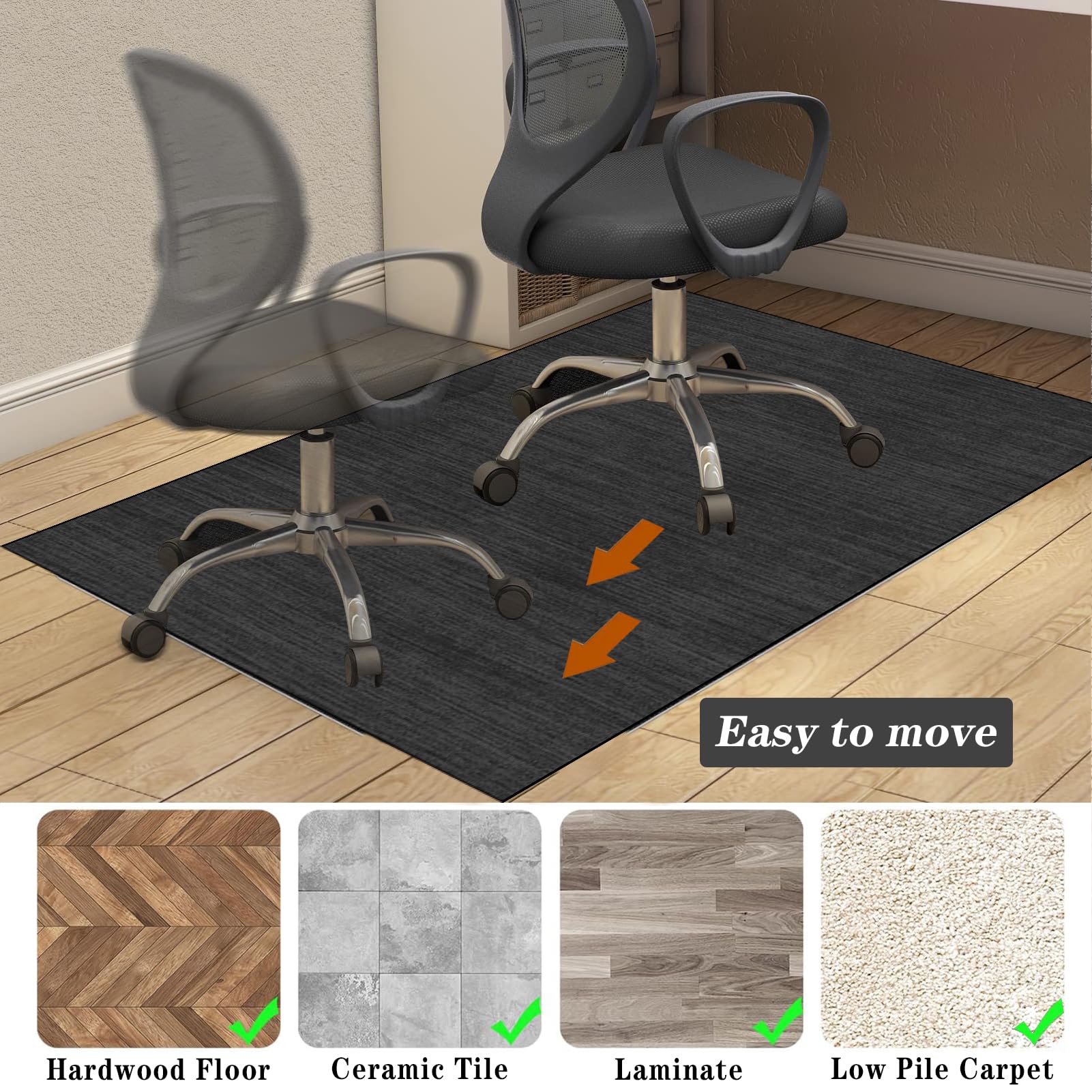 Tapis Gaming Sol pour Sols Durs, 160 x 200 cm Tapis Chaise de Bureau, Tapis de Protection de Sol pour Sols Durs, Tapis de Chaise Polyvalent pour la Maison, Chairmat Décorez Bureau Chambre