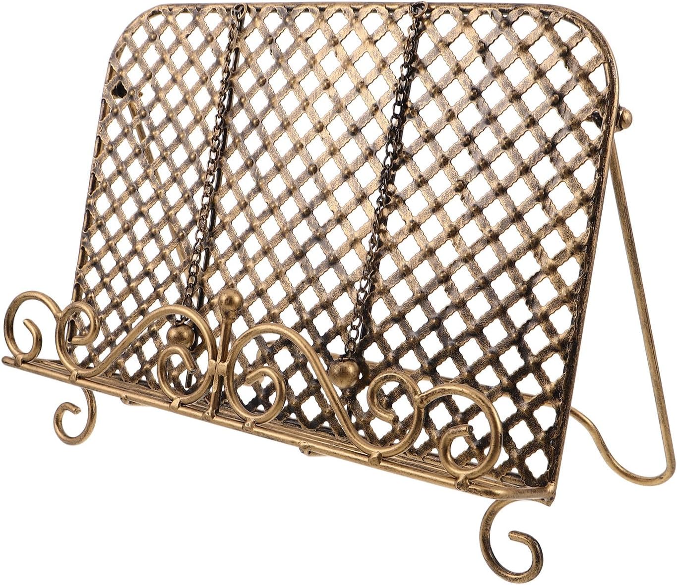 Iron Cookbook Stand for Recipe Books, Heavy Duty Desktop Holder