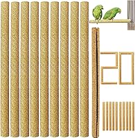 Birheatry 20-Pack Sand Perch Covers for Parakeets, Lovebirds, Parrotlets & Canaries - 7.5" x 3/8" Calcium-Rich Nail Trimmers, Yellow