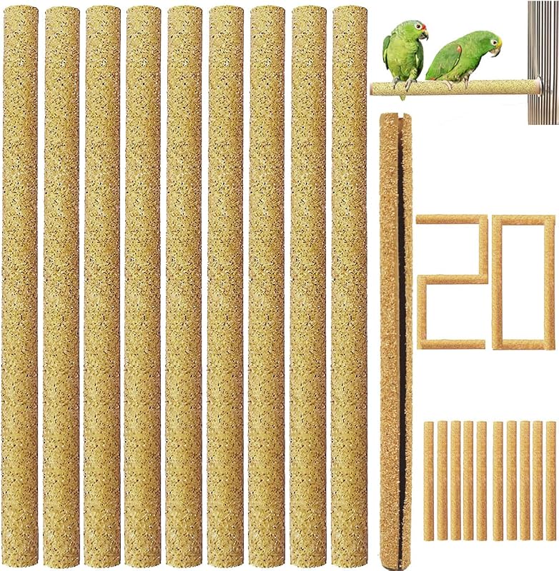 Capas de Areia para Poleiros de Aves Birheatry, 19,05 x 1,09 cm, Amarelas, Pacote com 20