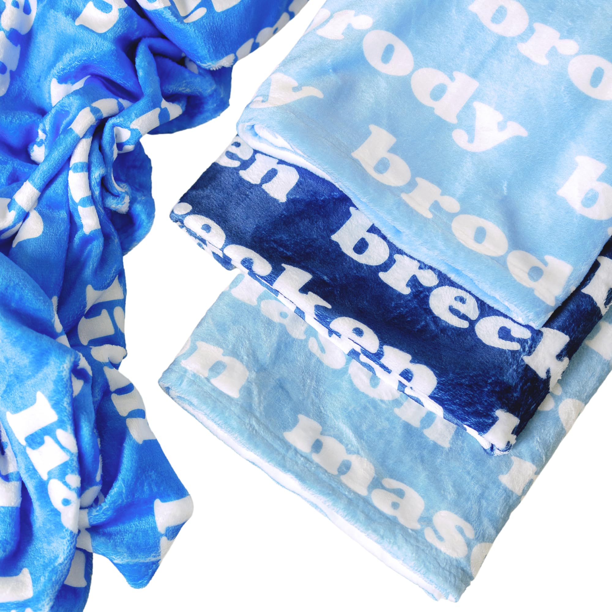 Girls Love A Monogram Ships Next Day- Blue Personalized Baby Blankets for Boys with Name - Printed in America - Personalized Custom Baby Blanket - Customized Baby Girl Blankets
