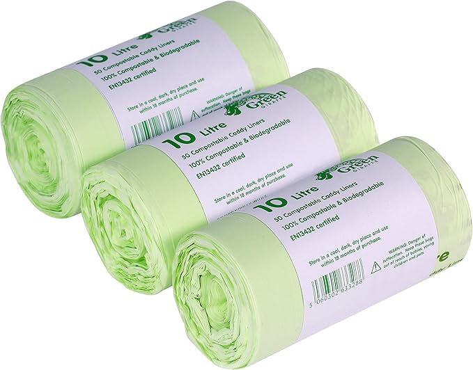 Green Giraffe 150 x 10L Compostable Caddy Liners Food Waste Bin