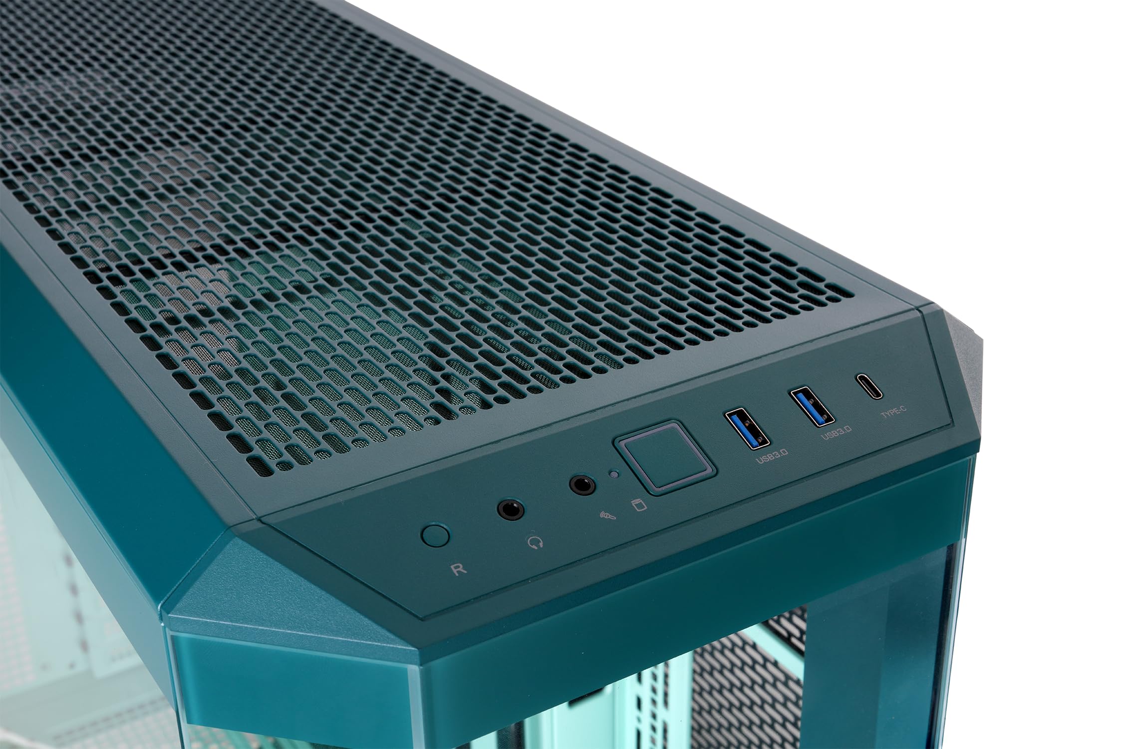 Thermaltake View 600 TG | Obudowa typu full tower E-ATX | Konstrukcja panoramiczna z 4 panelami ze szkła hartowanego | Kolor niebiesko-zielony (teal)