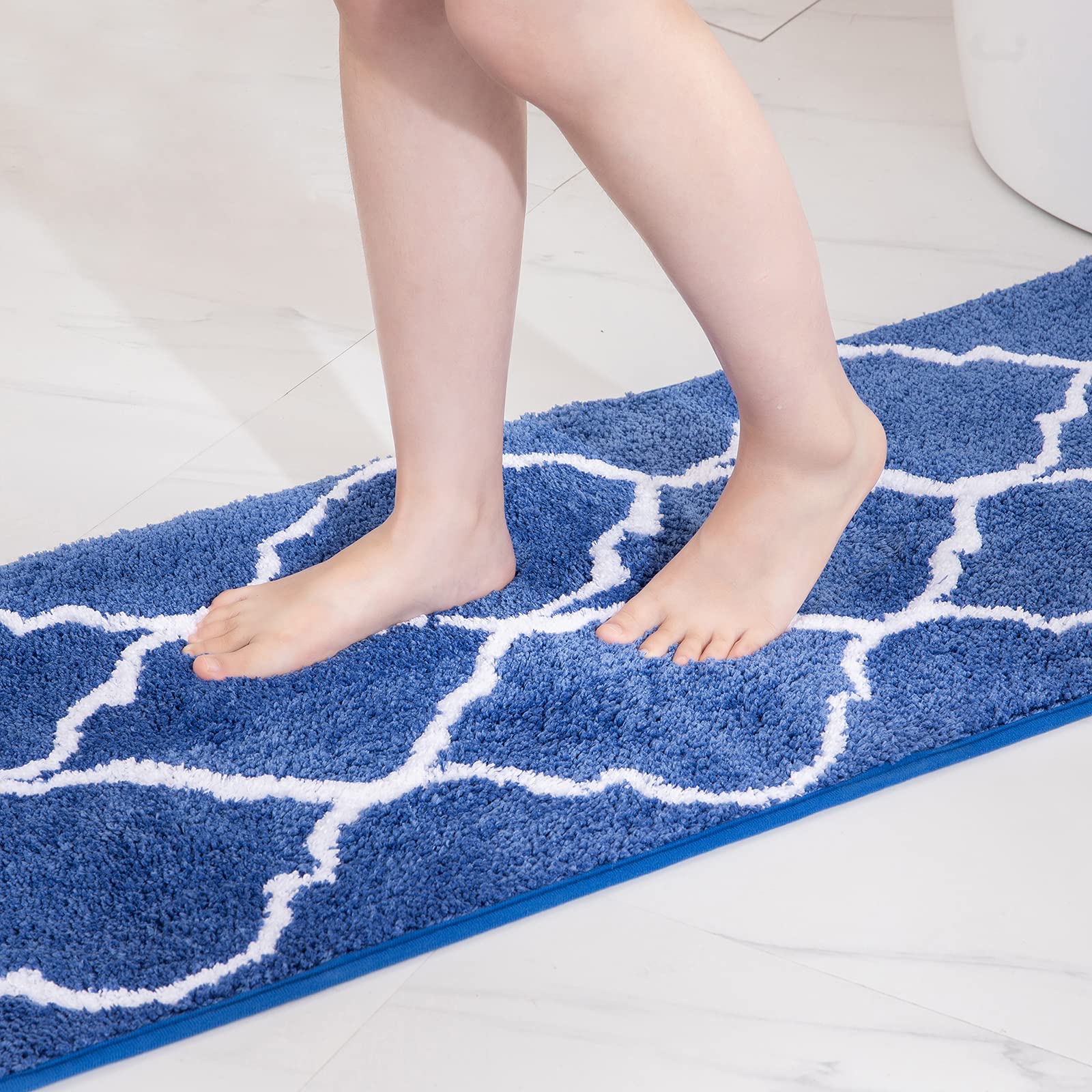 Tappetino Bagno Antiscivolo MIULEE - 2 Pezzi 40x60 Cm, Ciniglia Assorbente, Lavabile, Colore Blu Navy - Foto 6