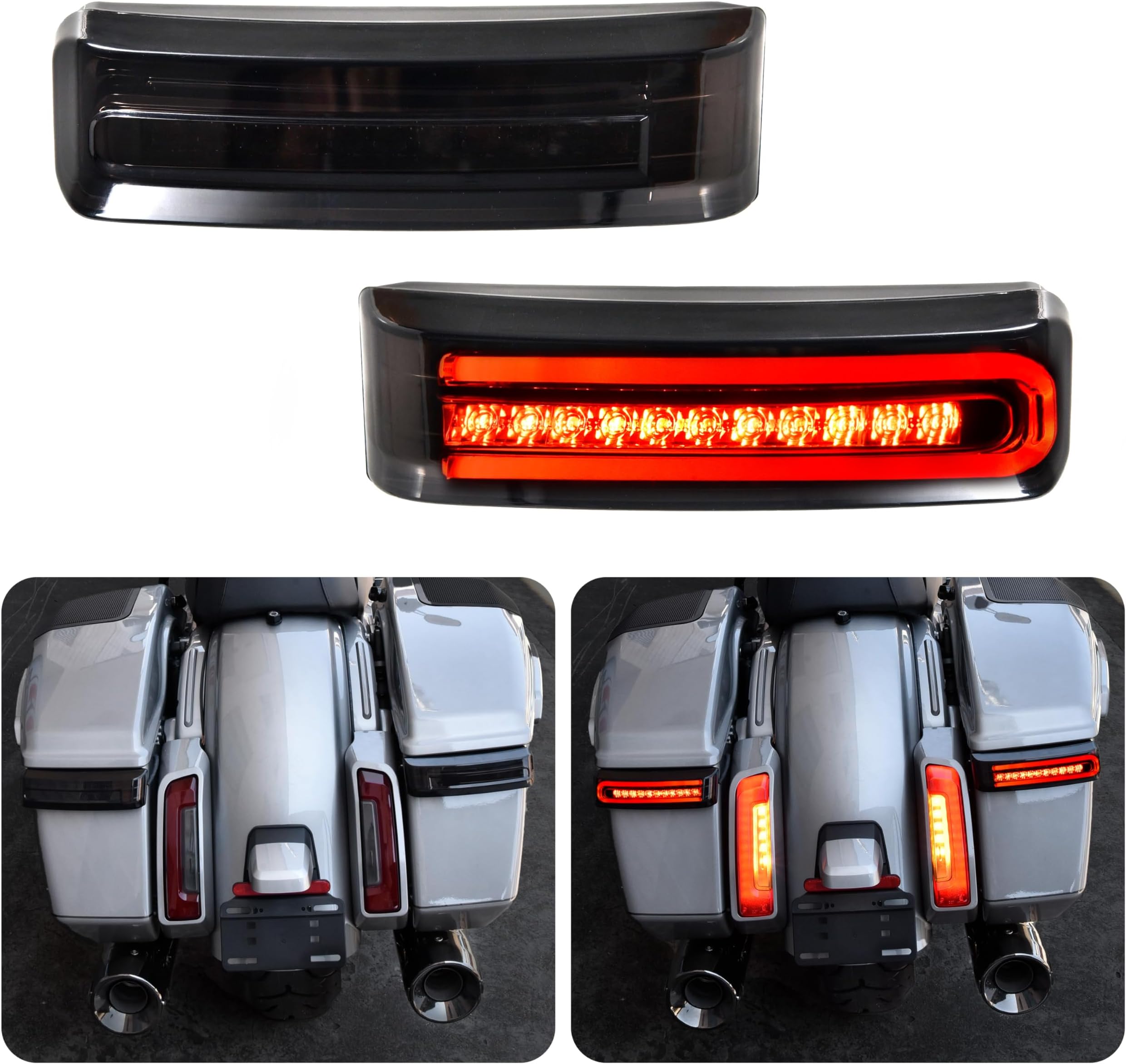 LED Saddlebag Light for CVO Road Street Glide 23-26, Side Luggage Run Brake Turn Signal for Harley FLHX FLTRX FLTRXSTSE 24-26 FLHXU 25-26 FLHXL FLTRXL FLHXLSE FLHXSTSE 2026-later Accessories