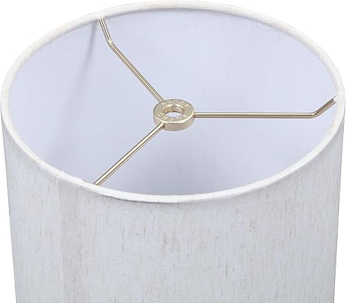 Miniatura 4 de Aspen Creative 31618 Pantalla de lámpara de construcción de araña con forma de tambor de transición en blanco roto (8 x 8 x 11 pulgadas)