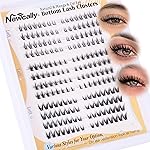 Bottom Lash Clusters Natural Look 4-7MM Lower Lashes CC-Curly Bottom Eyelashes Individual Lashes 3 Styles Left and Right Lashes Clusters DIY Lash Extension at Home Easy Application by Newcally