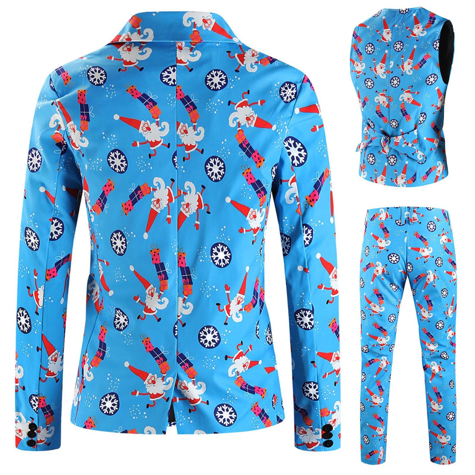 2026 Tuta natalizia da uomo e da uomo, abito di Natale colorato, formale, divertente, slim per feste di Natale, maglietta slim con motivo natalizio, sacco, carnevale, abbigliamento natalizio