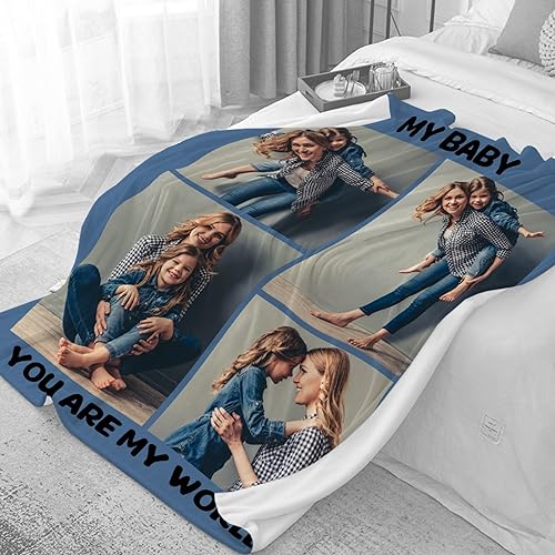 Miniatura 2 de Nagasena Manta personalizada con collage de fotos, texto, regalo, el mejor regalo de San Valentín, una manta personalizada con trabajo de 120 x 90