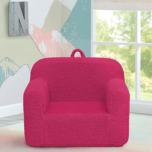 Miniatura 4 de Delta Children Sherpa Cozee Chair - Silla de espuma para niños a partir de 18 meses, color rosa intenso