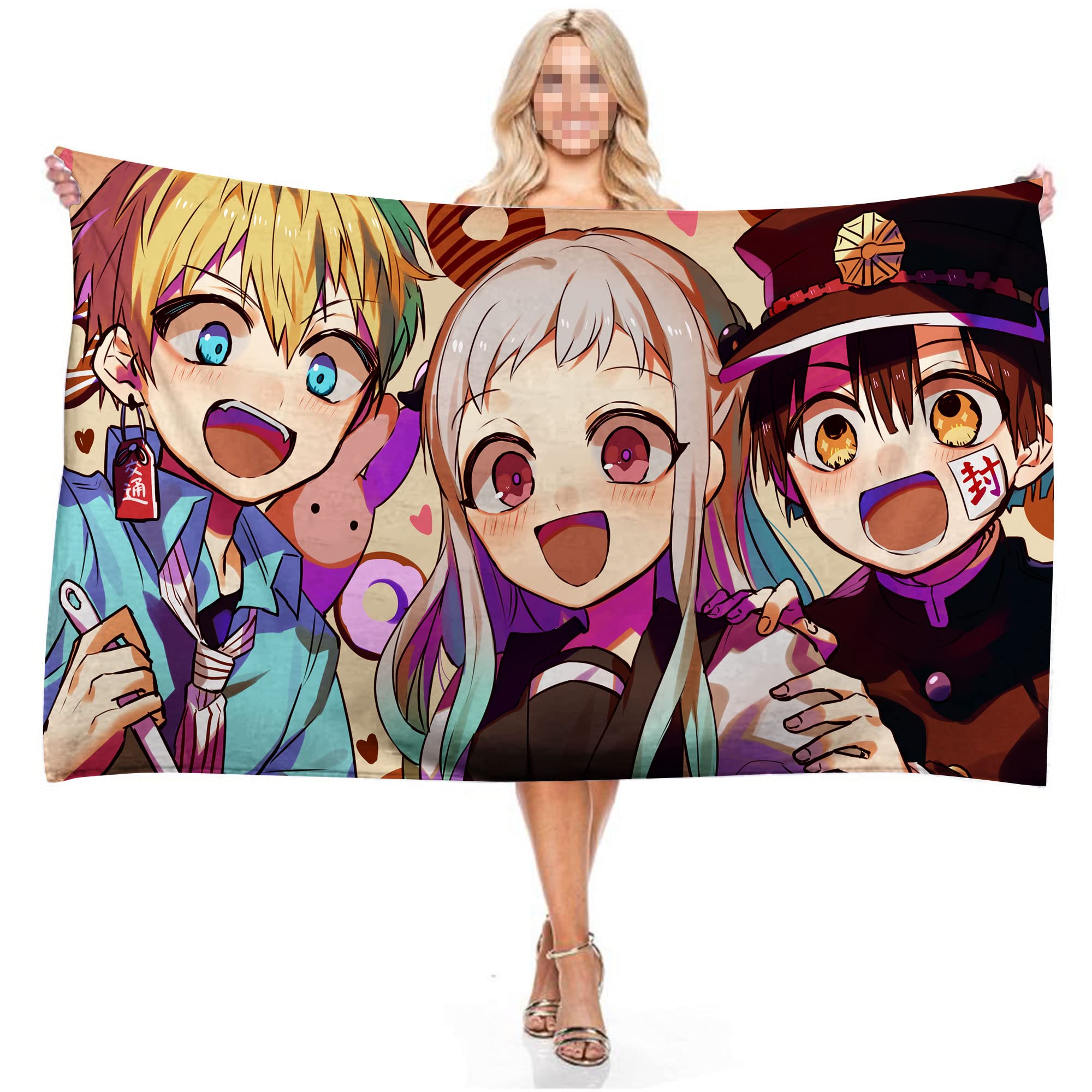 QAHEART Toilet-Bound Hanako-kun Beach Towels Superfine Fiber Quick Drying Beach Towel Multifunctional Lightweight Sandproof Towels for Bath Camping Swimming