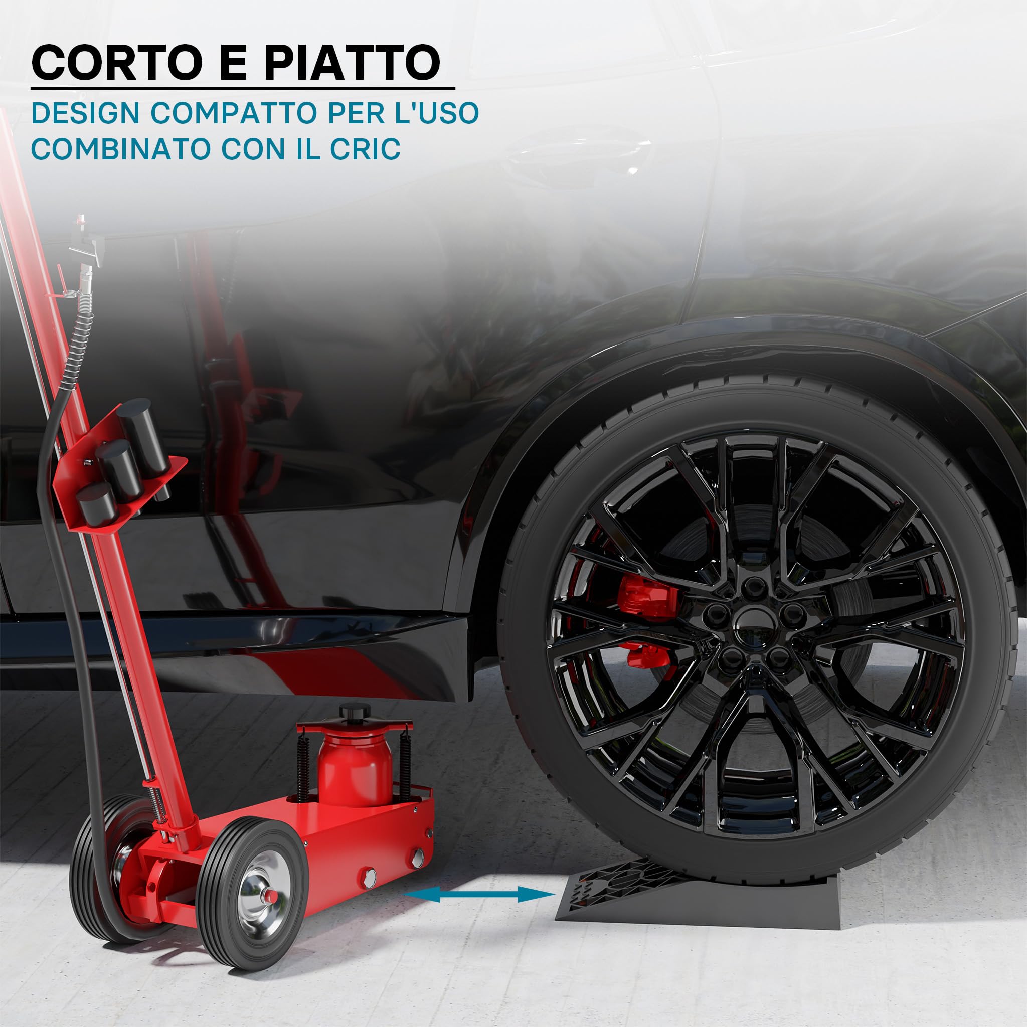 Wiltec Cunei livellatori auto veicoli 2 pz. max 3 t Rampa di livellamento in plastica
