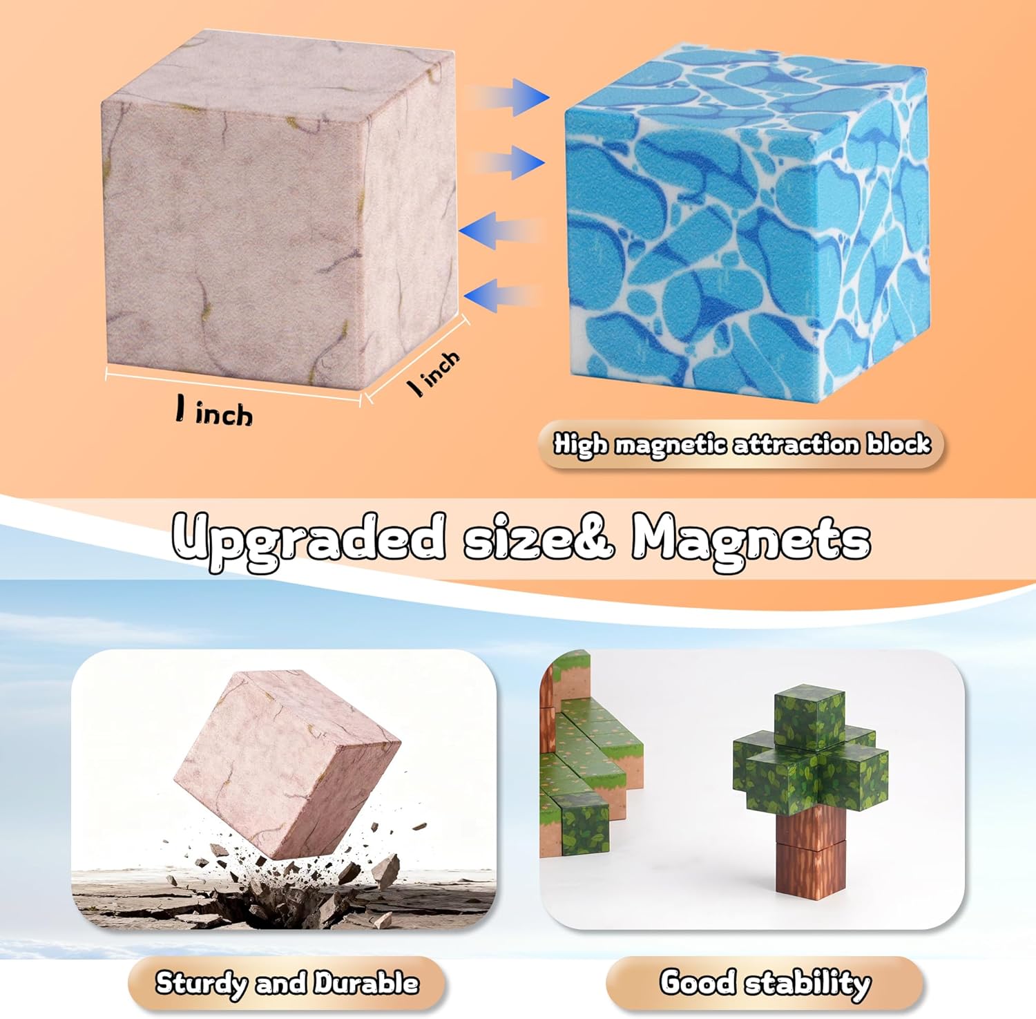 180PCS Magnetic Blocks Building Toys Set, Sensory Construction Toys Character Decor Toys Party Supplies Home Game