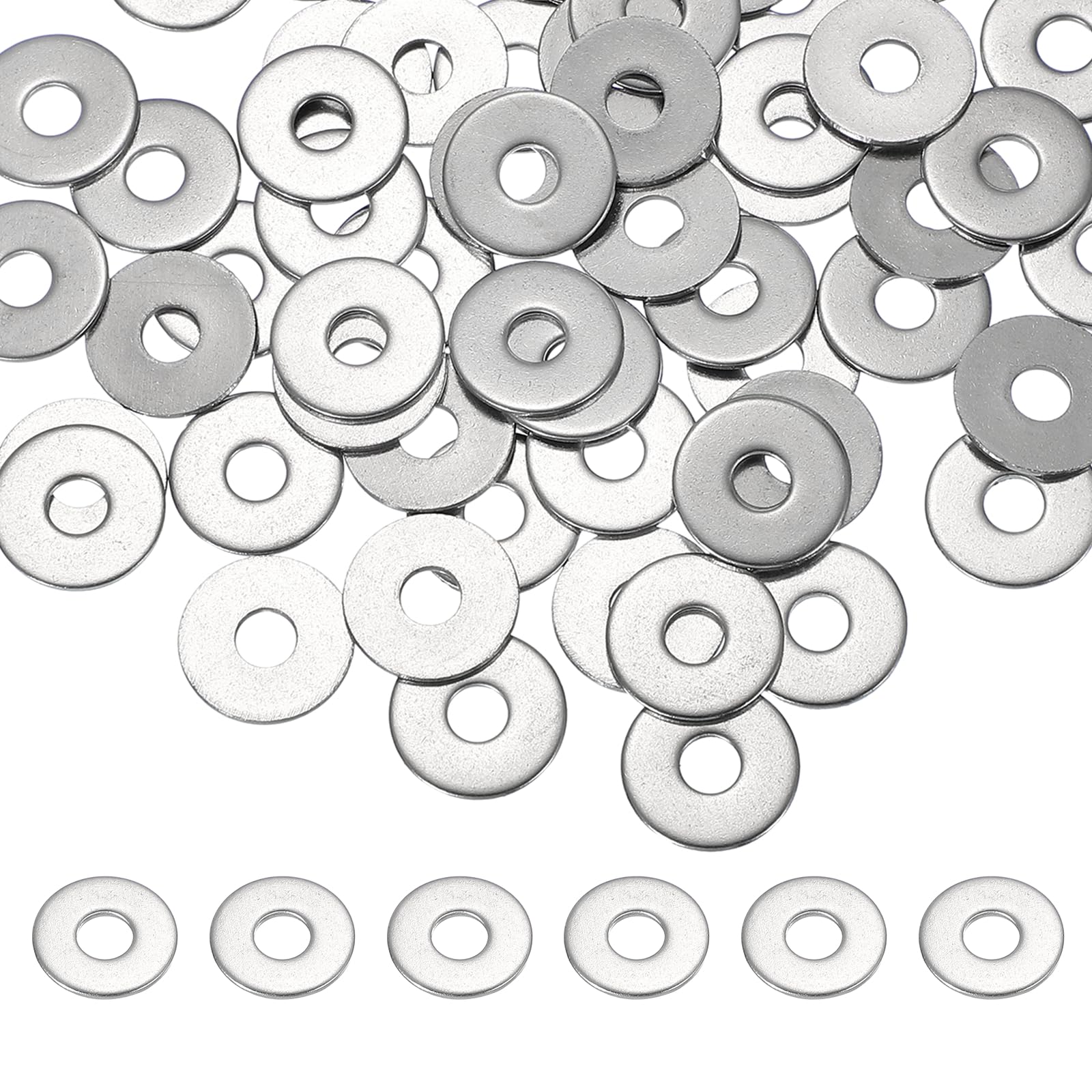 PATIKIL M4 x 14mm Metal Screw Washers Set, 66Pcs 304 Stainless Steel Flat Washers for Screws Bolts Factories Home Outdoor Projects