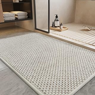 PADOOR-Bath Mat-Super Absorbent Chenille Bathroom Mats-Rubber Backed Bat...